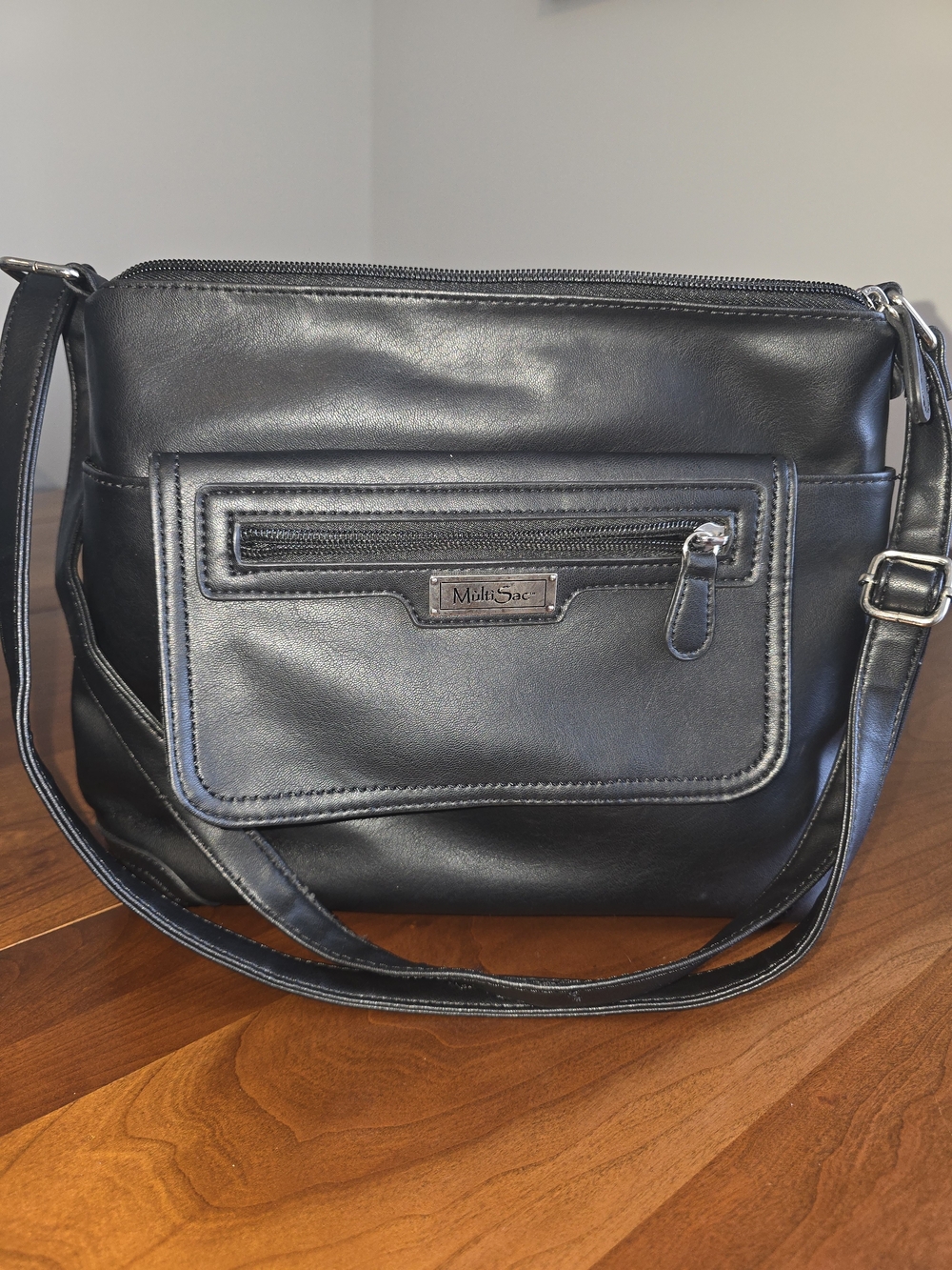 🔥 MultiSac Black Leather-Like Messenger Bag, Excellent Condition